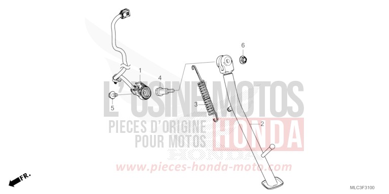 BEQUILLE LATERALE von XL750 ROSS WHITE (NH196) von 2023