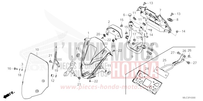 GAINE DE PROTECTION AVANT von XL750 ROSS WHITE (NH196) von 2023