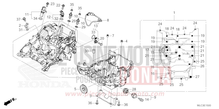 KURBELGEHAEUSE von XL750 MAT BALLISTIC BLACK METALLIC (NHA86) von 2023