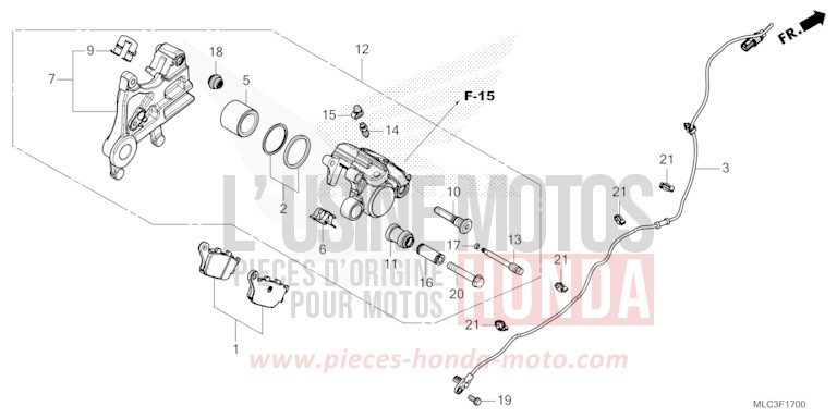 HINTERRAD-BREMSSATTEL von XL750 MAT BALLISTIC BLACK METALLIC (NHA86) von 2023