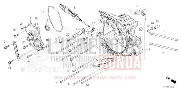 RECHTE KURBEL-GEHAEUSEHAELFTE von PCX MAT SUIT BLUE METALLIC (PB434) von 2023