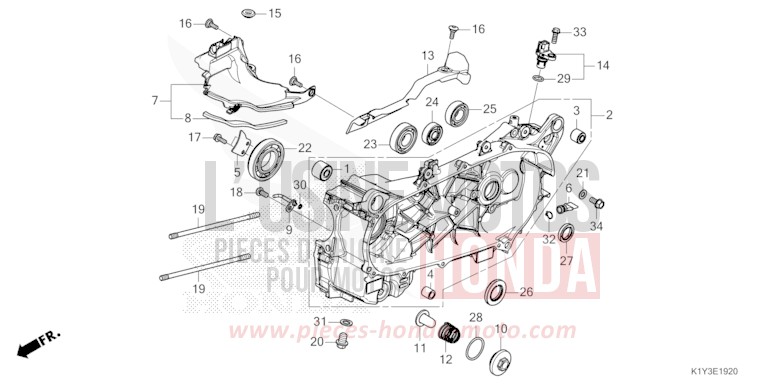 LINKE KURBEL-GEHAEUSEHAELFTE von PCX MAT SUIT BLUE METALLIC (PB434) von 2023