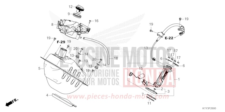 KRAFTSTOFFTANK von PCX MAT SUIT BLUE METALLIC (PB434) von 2023