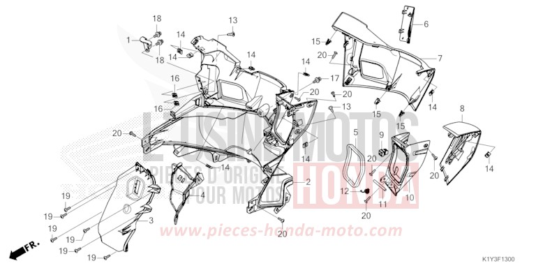 INNERE ABDECKUNG von PCX PEARL JASMINE WHITE (NHB35) von 2023