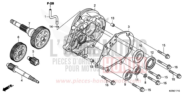 BOITE DE VITESSES von SH125AD M00NDUST SILVER METALLIC (NHB29) von 2014