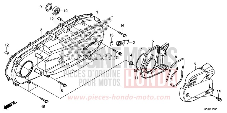PANNEAU LATERAL GAUCHE von SH125 PEARL COOL WHITE (NHA16) von 2014