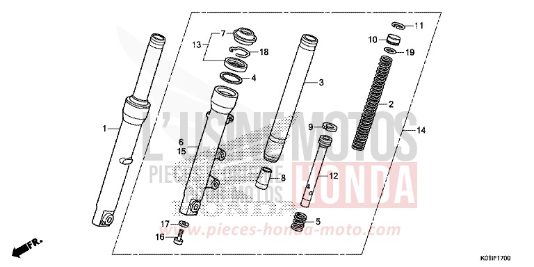 FOURCHETTE AVANT von SH125AD PEARL COOL WHITE (NHA16) von 2014