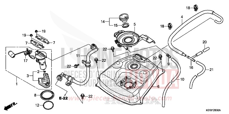 RESERVOIR A CARBURANT von SH125AD PEARL COOL WHITE (NHA16) von 2014