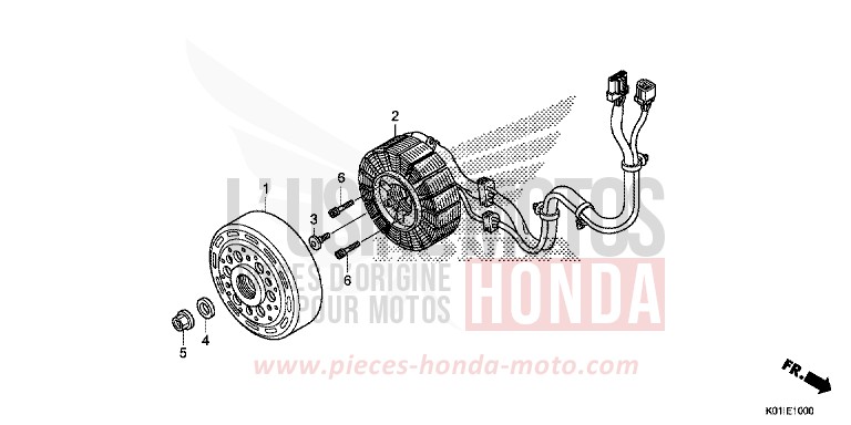 DEMARREUR GENERATEUR AC von SH125AD PEARL NIGHTSTAR BLACK (NHA84) von 2014