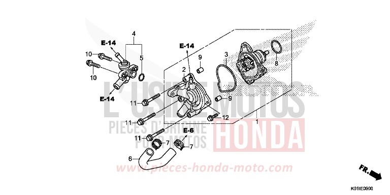 POMPE A EAU von SH125AD PEARL SIENA RED (R320) von 2014