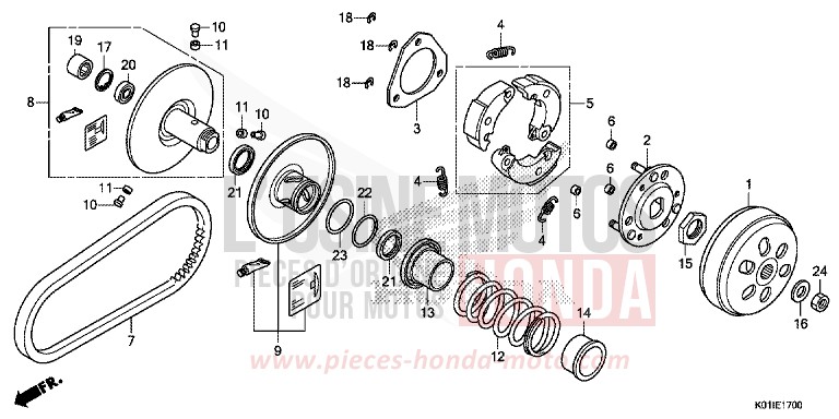 COTE MENE von SH125AD PEARL SIENA RED (R320) von 2014