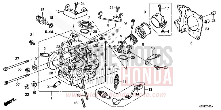 ZYLINDERKOPF von SH125 M00NDUST SILVER METALLIC (NHB29) von 2014