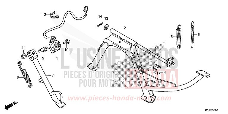 BEQUILLE von SH125 M00NDUST SILVER METALLIC (NHB29) von 2014