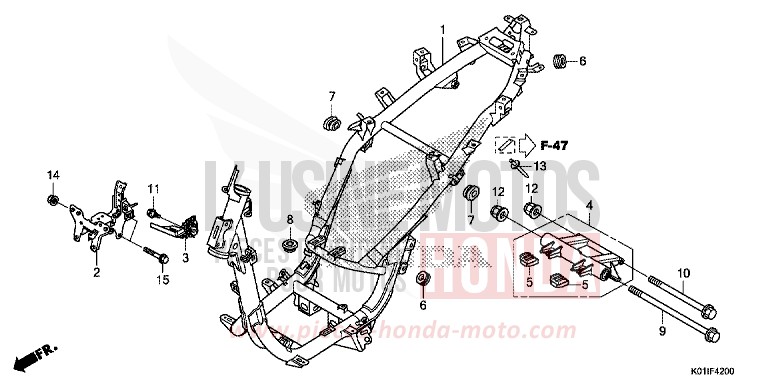 CARROSSERIE DE CHASSIS von SH125AD M00NDUST SILVER METALLIC (NHB29) von 2014