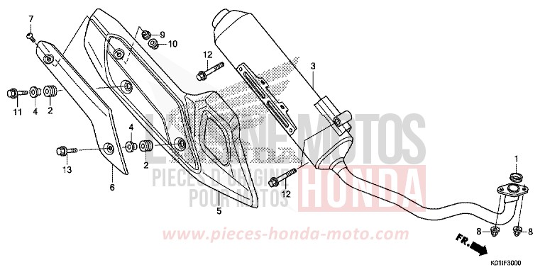 SILENCIEUX D'ECHAPPEMENT von SH125AD PEARL COOL WHITE (NHA16) von 2014