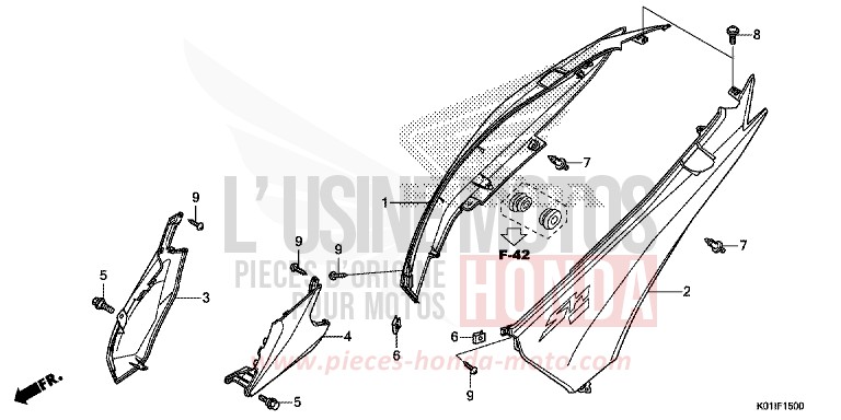 GEHAEUSEABDECKUNG von SH125 PEARL NIGHTSTAR BLACK (NHA84) von 2014