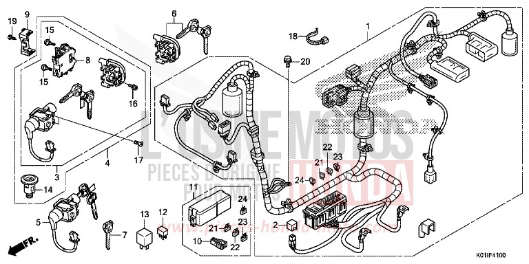 FAISCEAU DES FILS von SH125AD PEARL NIGHTSTAR BLACK (NHA84) von 2014