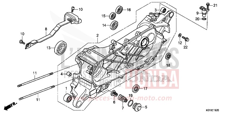CARTER VILEBREQUIN GAUCHE von SH125AD PEARL SIENA RED (R320) von 2014