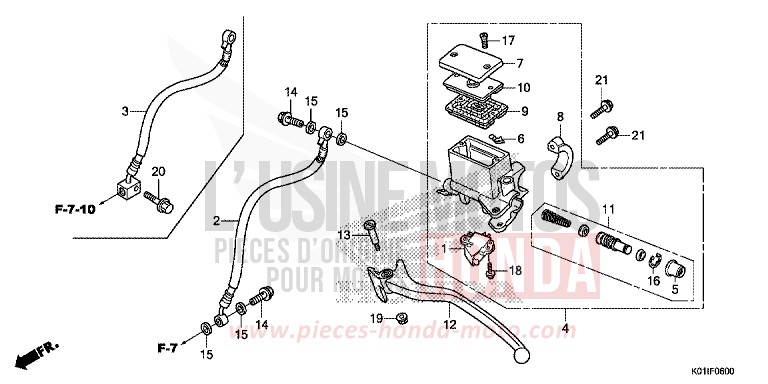 REAR BRAKE MASTER CYLINDER von SH125AD M00NDUST SILVER METALLIC (NHB29) von 2014
