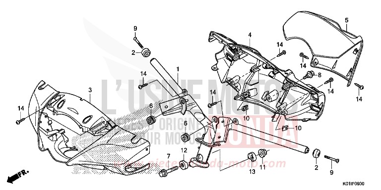 MANETTE DE DIRECTION/REVETEMENT DE GUIDON von SH125AD M00NDUST SILVER METALLIC (NHB29) von 2014