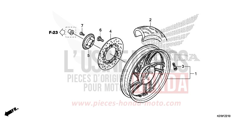 HINTERRAD von SH125 M00NDUST SILVER METALLIC (NHB29) von 2014