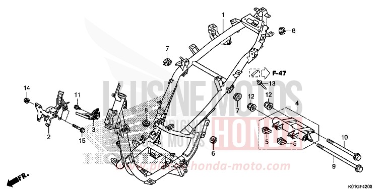 CARROSSERIE DE CHASSIS von SH125AD M00NDUST SILVER METALLIC (NHB29) von 2016