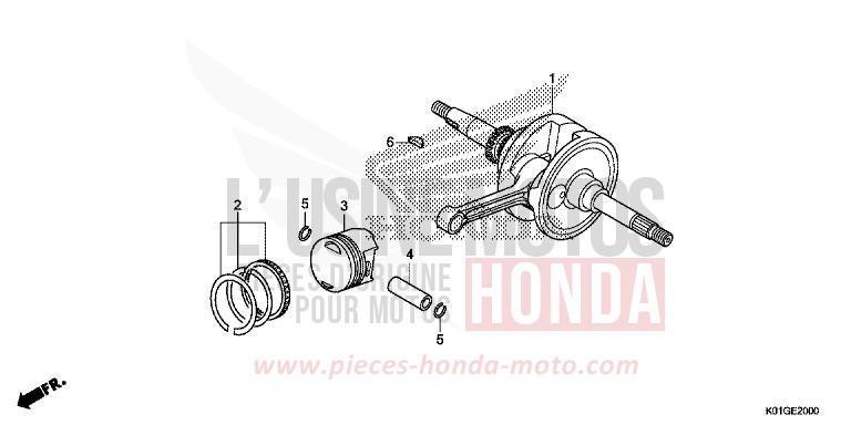 VILEBREQUIN/PISTON von SH125AD PEARL COOL WHITE (NHA16) von 2016