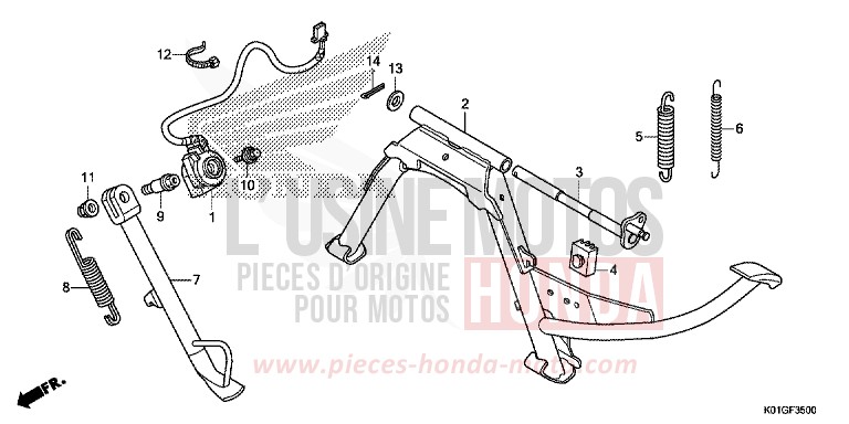 BEQUILLE von SH125 PEARL COOL WHITE (NHA16) von 2016