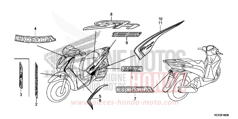 MARQUE/RAYURE von SH125AD PEARL COOL WHITE (NHA16) von 2016