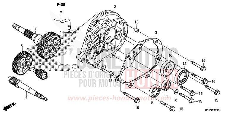 BOITE DE VITESSES von SH125AD PEARL NIGHTSTAR BLACK (NHA84) von 2016