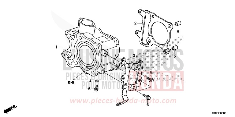 CYLINDRE von SH125AD PEARL SIENA RED (R320) von 2016
