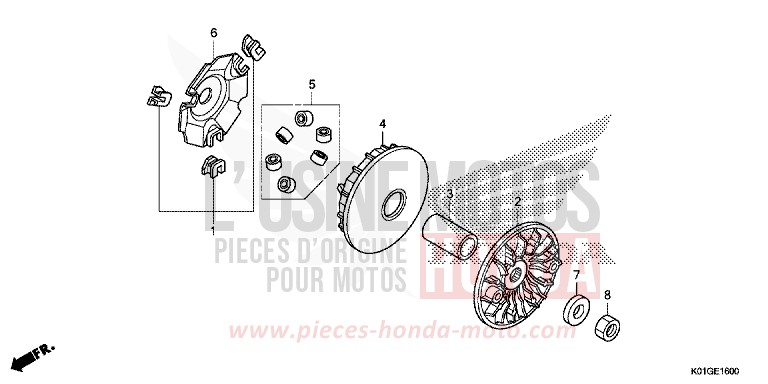 COTE SECONDAIRE von SH125AD PEARL SIENA RED (R320) von 2016