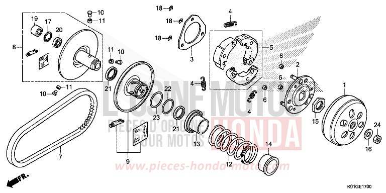 COTE MENE von SH125AD PEARL SIENA RED (R320) von 2016