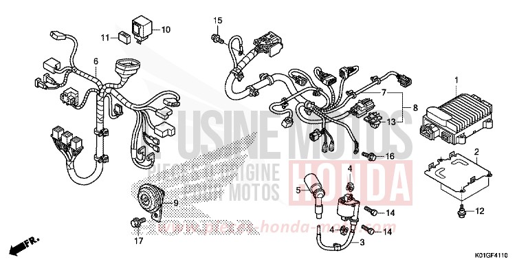 FAISCEAU SECONDAIRE/BOBINE D'ALLUMAGE von SH125 PEARL SIENA RED (R320) von 2016