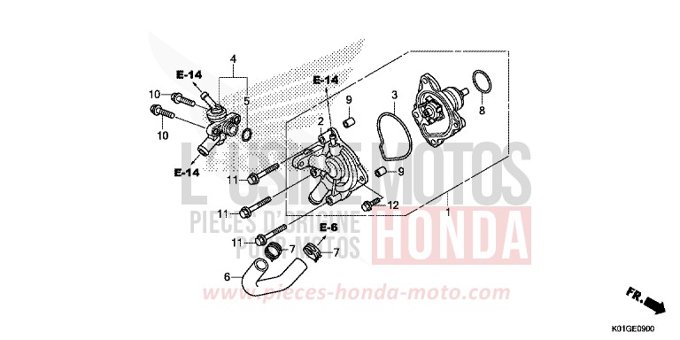 POMPE A EAU von SH125AD PEARL NIGHTSTAR BLACK (NHA84) von 2016