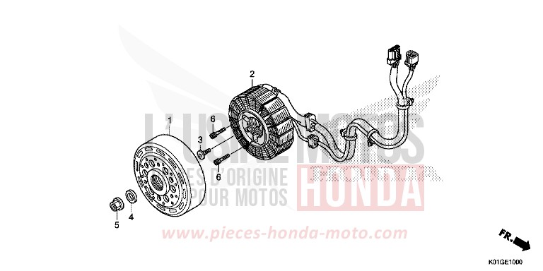WECHSELSTROM-GENERATOR/ANLASSER von SH125 PEARL NIGHTSTAR BLACK (NHA84) von 2016