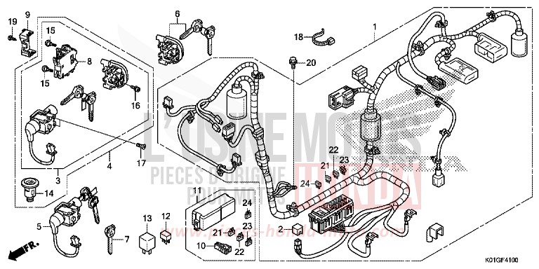 KABELBAUM von SH125 PEARL NIGHTSTAR BLACK (NHA84) von 2016