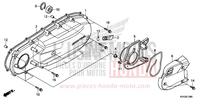 PANNEAU LATERAL GAUCHE von SH125 PEARL SIENA RED (R320) von 2016