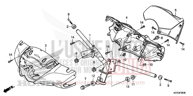 MANETTE DE DIRECTION/REVETEMENT DE GUIDON von SH125AD M00NDUST SILVER METALLIC (NHB29) von 2016