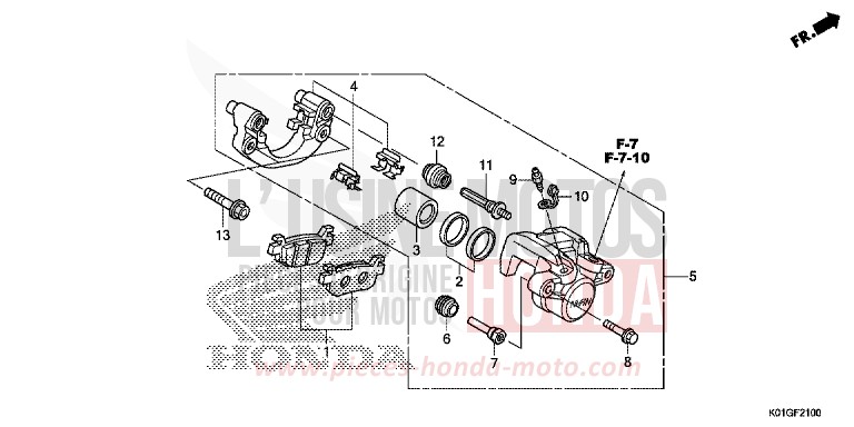 ETRIER DE FREIN ARRIERE von SH125AD PEARL COOL WHITE (NHA16) von 2016