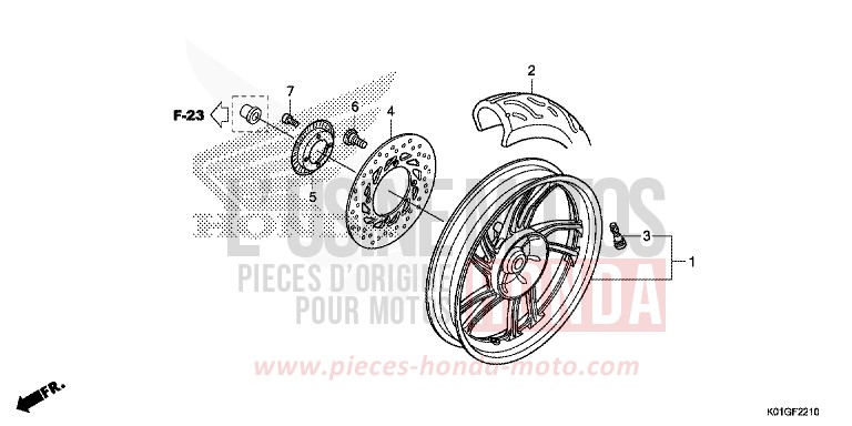 HINTERRAD von SH125 PEARL COOL WHITE (NHA16) von 2016