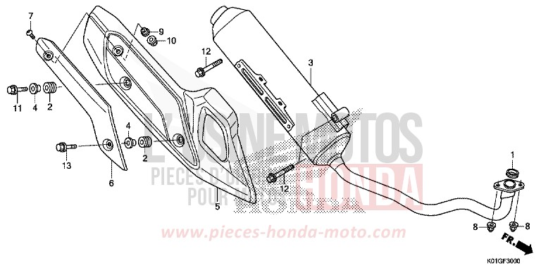 SILENCIEUX D'ECHAPPEMENT von SH125AD PEARL COOL WHITE (NHA16) von 2016