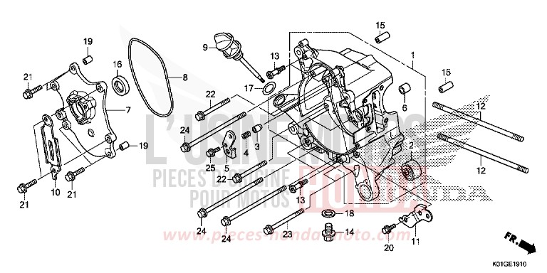 CARTER VILEBREQUIN DROIT von SH125AD PEARL NIGHTSTAR BLACK (NHA84) von 2016