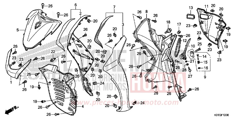 GAINE DE PROTECTION AVANT von SH125AD PEARL SIENA RED (R320) von 2016