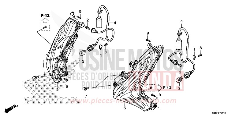 CLIGNOTANT AVANT von SH125AD PEARL SIENA RED (R320) von 2016