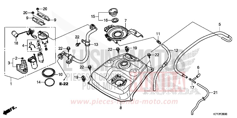 RESERVOIR A CARBURANT von SH125AD PEARL COOL WHITE (NHA16) von 2017