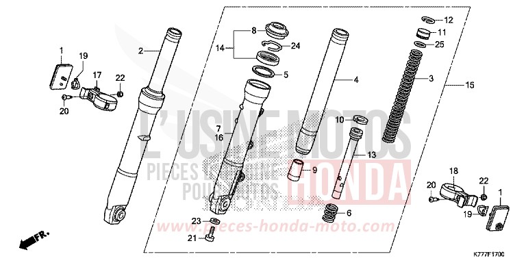GABEL, VORNE von SH125 PEARL SPLENDOR RED (R369) von 2017