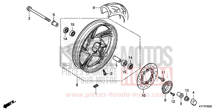 VORDERRAD von SH125 PEARL SPLENDOR RED (R369) von 2017