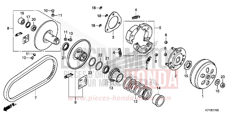 COTE MENE von SH125AD PEARL SPLENDOR RED (R369) von 2017