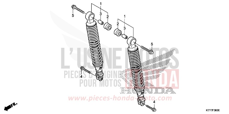 COUSSIN ARRIERE von SH125AD PEARL SPLENDOR RED (R369) von 2017